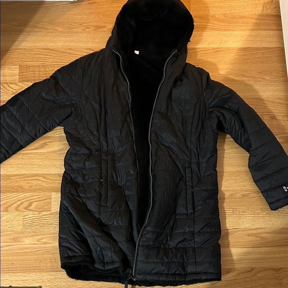 Black Quilted Hooded Jacket